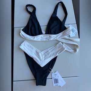 L*Space Black and White Bikini Bottom